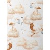 Tissu coton imprimé Cigogne Dans Les Nuages - Certifié Oeko-Tex® Mercerie des Princesses