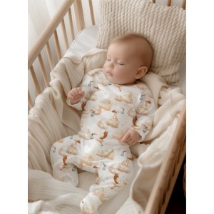  Tissu coton imprimé Cigogne Dans Les Nuages - Certifié Oeko-Tex® Mercerie des Princesses