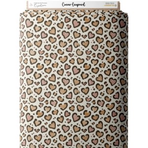 Tissu coton imprimé Coeur Leopard  - Certifié Oeko-Tex® Mercerie des Princesses