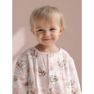  Tissu coton imprimé pour enfants Cloudy Dreams Pink - Certifié Oeko-Tex® Mercerie des Princesses