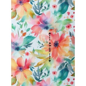  Tissu coton imprimé Petites Fleurs Aquarelles - Certifié Oeko-Tex® Mercerie des Princesses