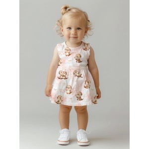  Tissu coton imprimé pour enfants Bébé Loutres Pastel Corail - Certifié Oeko-Tex® Mercerie des Princesses