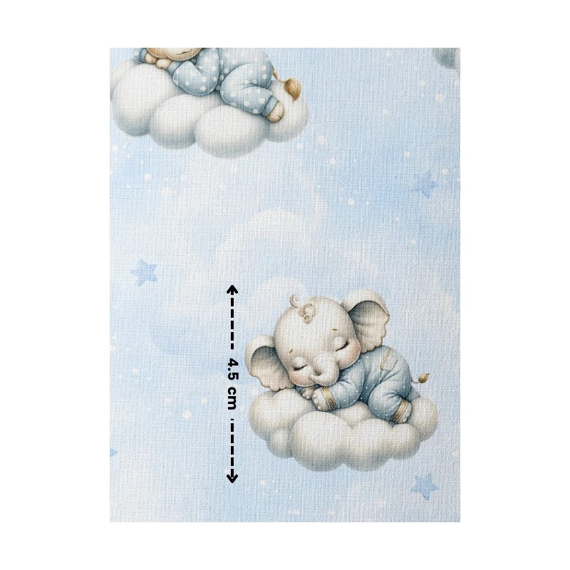 Tissu coton imprimé pour enfants Cloudy Dreams Blue - Certifié Oeko-Tex® Mercerie des Princesses