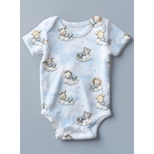  Tissu coton imprimé pour enfants Cloudy Dreams Blue - Certifié Oeko-Tex® Mercerie des Princesses