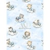 Tissu coton imprimé pour enfants Cloudy Dreams Blue - Certifié Oeko-Tex® Mercerie des Princesses
