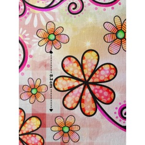 Tissu coton imprimé Fleurs Colorées Aquarelles - Certifié Oeko-Tex® Mercerie des Princesses