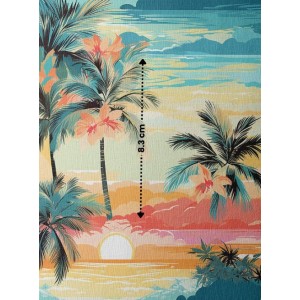  Tissu coton imprimé Tropicale Beach - Certifié Oeko-Tex® Mercerie des Princesses