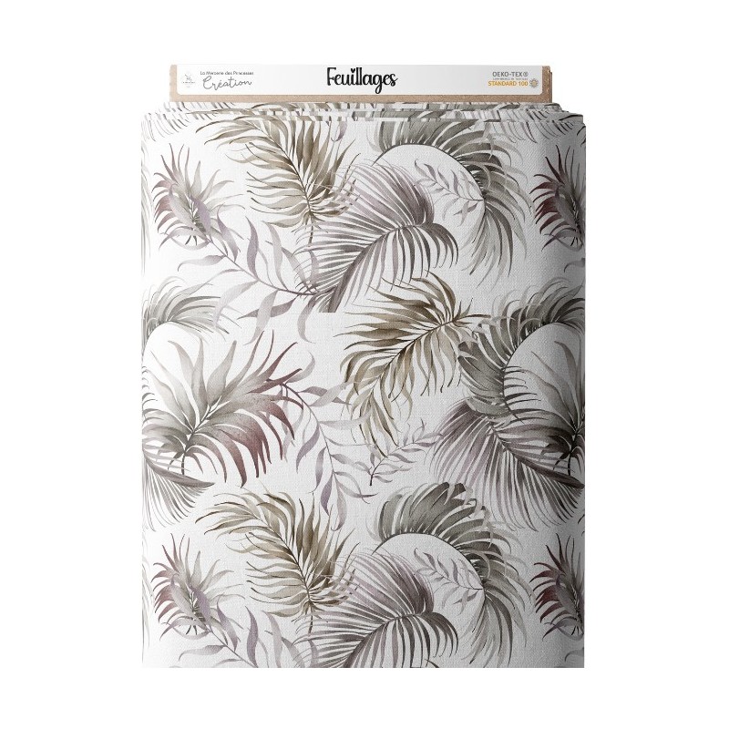 Tissu coton imprimé Feuillages - Certifié Oeko-Tex® Mercerie des Princesses