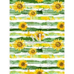  Tissu coton imprimé Sunflower - Certifié Oeko-Tex® Mercerie des Princesses