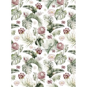  Tissu coton imprimé Fleurs Tropicales - Certifié Oeko-Tex® Mercerie des Princesses