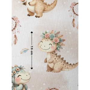  Tissu coton imprimé pour enfants Dino Boho - Certifié Oeko-Tex® Mercerie des Princesses