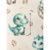  Tissu coton imprimé pour enfants Bébés Dinosaures Vert - Certifié Oeko-Tex® Mercerie des Princesses