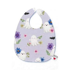  Tissu "Cute Halloween" – Motif fantômes mignons et fleurs sur fond lavande - Certifié Oeko-Tex® Mercerie des Princesses