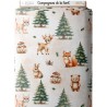 Tissu "Compagnons de la Forêt" – Motif animaux de la forêt sur fond naturel- Certifié Oeko-Tex® Mercerie des Princesses