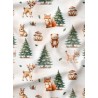  Tissu "Compagnons de la Forêt" – Motif animaux de la forêt sur fond naturel- Certifié Oeko-Tex® Mercerie des Princesses