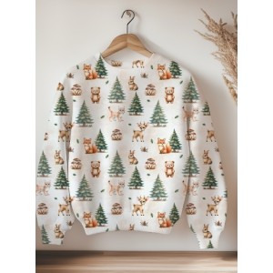  Tissu "Compagnons de la Forêt" – Motif animaux de la forêt sur fond naturel- Certifié Oeko-Tex® Mercerie des Princesses