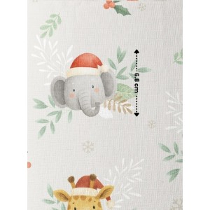  Tissu "Noel de la Savane" – Motif Animaux exotiques en fête- Certifié Oeko-Tex® Mercerie des Princesses
