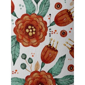  Tissu coton imprimé Fleurs Automnales Terracotta - Certifié Oeko-Tex® Mercerie des Princesses