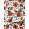  Tissu coton imprimé Fleurs Automnales Terracotta - Certifié Oeko-Tex® Mercerie des Princesses