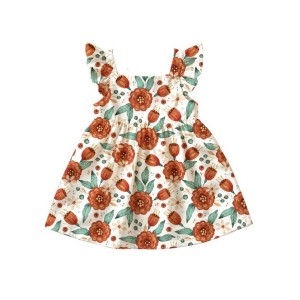  Tissu coton imprimé Fleurs Automnales Terracotta - Certifié Oeko-Tex® Mercerie des Princesses