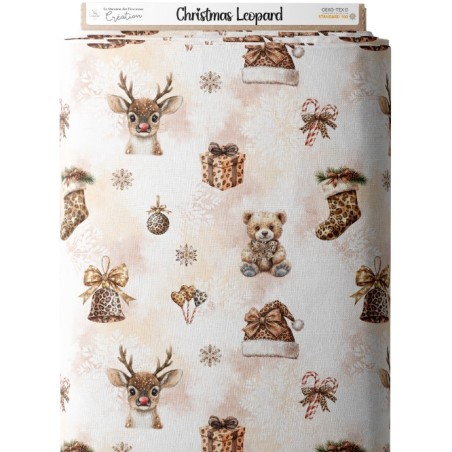 Tissu Christmas Leopard enfant Oeko-Tex® Mercerie des Princesses