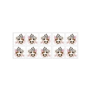 Panneau Lingettes tissu Panda Léopard – 10 lingettes lavables réutilisables bébé – coton Oeko-Tex couture facile