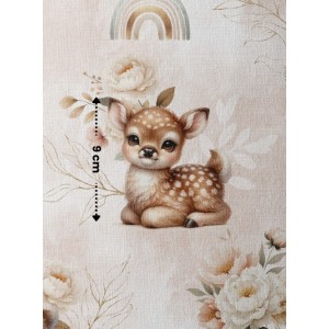  Tissu Bébé Forest Pastel Beige motif animaux de la forêt enfant Oeko-Tex® Mercerie des Princesses