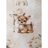  Tissu Bébé Forest Pastel Beige motif animaux de la forêt enfant Oeko-Tex® Mercerie des Princesses