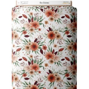 Tissu "Fleurs d’automne" – Élégance florale aux couleurs de saison Oeko-Tex® Mercerie des Princesses