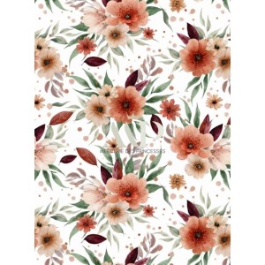  Tissu "Fleurs d’automne" – Élégance florale aux couleurs de saison Oeko-Tex® Mercerie des Princesses