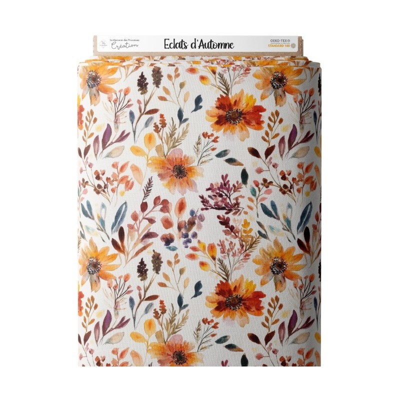 Tissu Fleurs Eclats D'Automne Oeko-Tex® Mercerie des Princesses