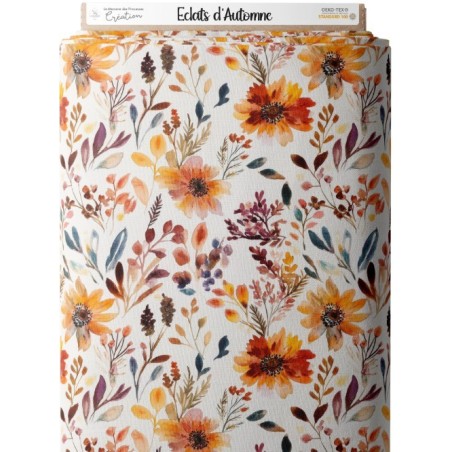 Tissu Fleurs Eclats D'Automne Oeko-Tex® Mercerie des Princesses
