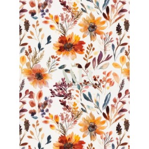  Tissu Fleurs Eclats D'Automne Oeko-Tex® Mercerie des Princesses