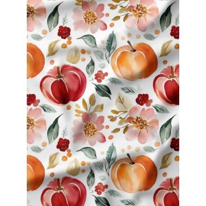  Tissu Citrouilles et Fleurs Oeko-Tex® Mercerie des Princesses