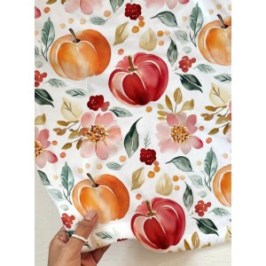  Tissu Citrouilles et Fleurs Oeko-Tex® Mercerie des Princesses