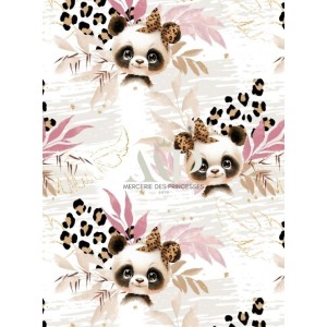  Tissu "Panda Léopard" Oeko-Tex® Mercerie des Princesses