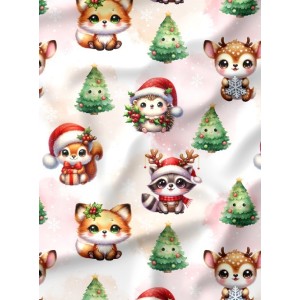  Tissu Christmas Forest motif animaux de la forêt enfant Oeko-Tex® Mercerie des Princesses