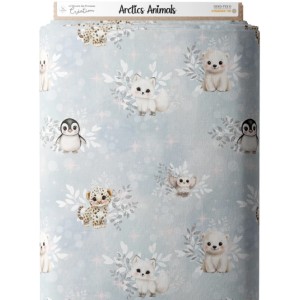 Tissu Arctics Animals motif animaux de la banquise enfant Oeko-Tex® Mercerie des Princesses