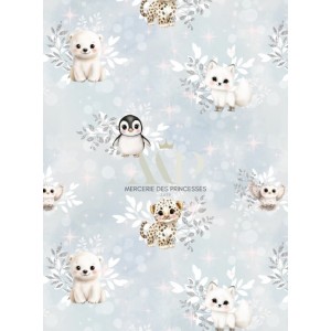  Tissu Arctics Animals motif animaux de la banquise enfant Oeko-Tex® Mercerie des Princesses