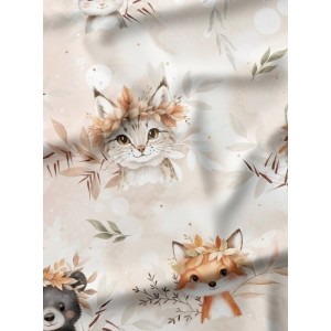  Tissu coton Animaux de la forêt d'automne enfant Oeko-Tex® Mercerie des Princesses