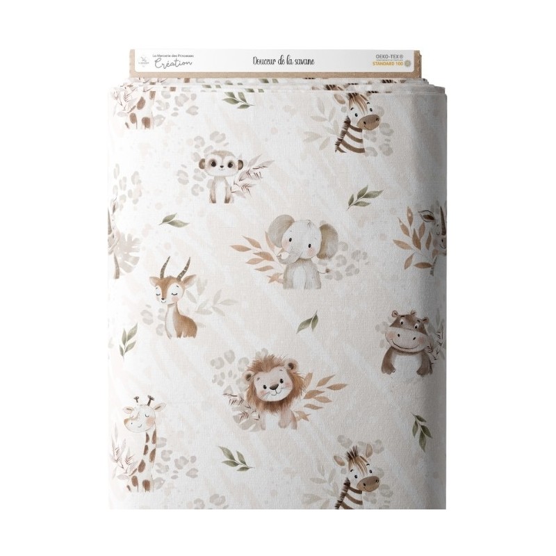 Tissu coton Douceur de la Savane enfant Oeko-Tex® Mercerie des Princesses