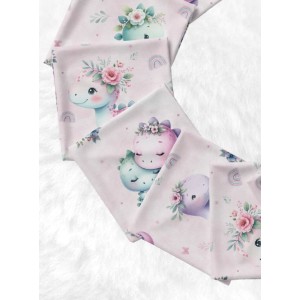 Panneau Lingettes tissu Bébés Dinosaures Rose – 10 lingettes lavables réutilisables bébé – coton Oeko-Tex couture facile