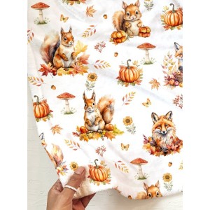  Tissu coton Renard et Ecureuil d'automne enfant Oeko-Tex® Mercerie des Princesses
