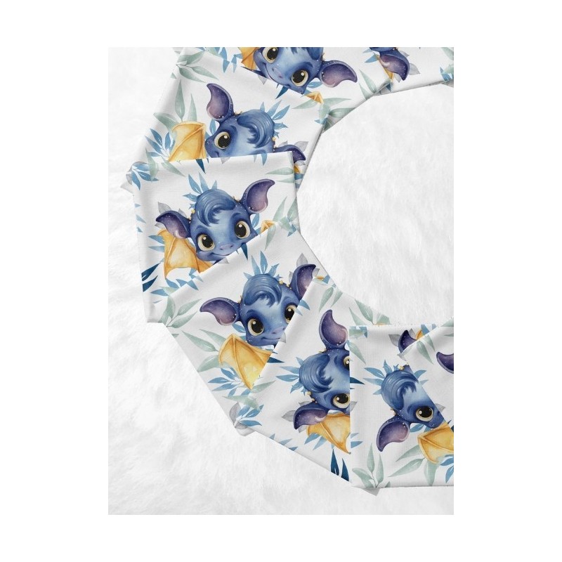 Panneau Lingettes tissu Dragon Bleu – 10 lingettes lavables réutilisables bébé – coton Oeko-Tex couture facile