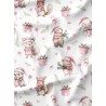 Tissu Christmas Pink motif animaux de la forêt enfant Oeko-Tex® Mercerie des Princesses