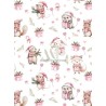  Tissu Christmas Pink motif animaux de la forêt enfant Oeko-Tex® Mercerie des Princesses