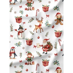  Tissu Christmas Red motif de noël enfant Oeko-Tex® Mercerie des Princesses