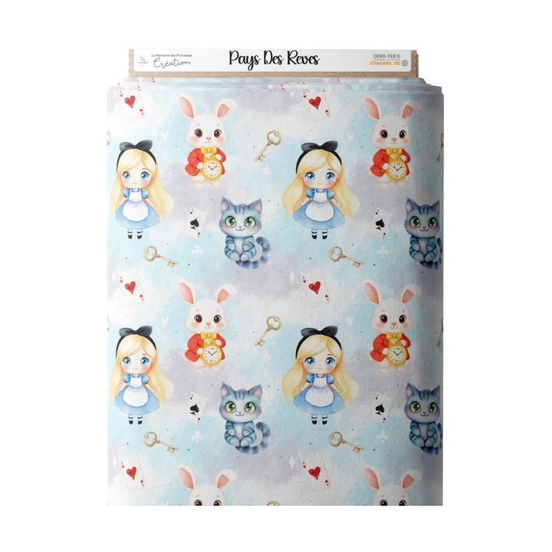 Tissu coton imprimé pour enfants Pays des Rêves - Certifié Oeko-Tex® Mercerie des Princesses