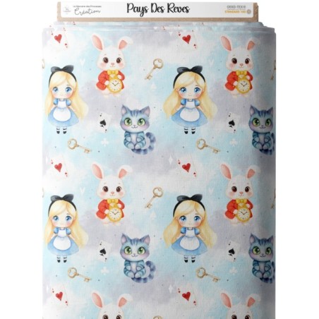 Tissu coton imprimé pour enfants Pays des Rêves - Certifié Oeko-Tex® Mercerie des Princesses