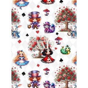  Tissu coton imprimé pour enfants Pays des Merveilles - Certifié Oeko-Tex® Mercerie des Princesses